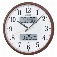 【直送品】 セイコークロック　カレンダー温湿度表示付掛時計 電波クロック　KX383B  1個（ご注文単位1個）