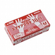【直送品】 エブノ PVC手袋　エブケア　プラテ30 箱入　M 1008　半透明 100枚/箱（ご注文単位30箱）