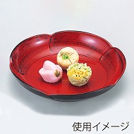 【直送品】 福井クラフト 7．8寸梅型菓子鉢 朱に黒カスリ 75000890 1個（ご注文単位1個）