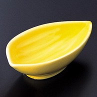 【直送品】 福井クラフト 陶器珍味　笹鉢　小 黄釉 80500050 1個（ご注文単位1個）