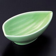 >【直送品】 福井クラフト 陶器珍味　笹鉢　小 緑釉 80500060 1個（ご注文単位1個）