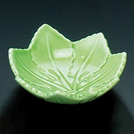 【直送品】 福井クラフト 陶器珍味　紅葉小皿 グリーン 89669950 1個（ご注文単位1個）