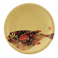 【直送品】 福井クラフト 耐熱φ150寿司皿　ゴールドパール　千代紙　魚拓 フグ 13000072 1個（ご注文単位1個）