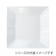 >【直送品】 福井クラフト メラミン皿　40．7cm　筋彫角盛皿 ホワイト 51022490 1個（ご注文単位1個）