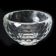 >【直送品】 福井クラフト ガラス器　φ6cm　亀甲カットガラス鉢 透明 75005230 1個（ご注文単位1個）