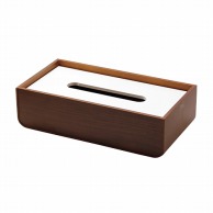 福井クラフト 木製ティッシュボックス 白／チョコ 81017150 1個（ご注文単位1個）【直送品】