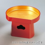 >福井クラフト 三宝盛器　6寸半月 朱内金粉蒔き 51021735 1個（ご注文単位1個）【直送品】