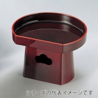 >福井クラフト 三宝盛器　7寸半月 溜天朱 51021755 1個（ご注文単位1個）【直送品】