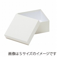 >【直送品】 洋菓子箱　正方形フェザーギフトケース M　ホワイト 1256　1個（ご注文単位50個）