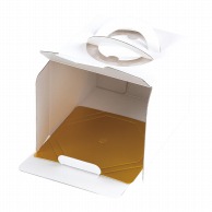 >【直送品】 ヤマニパッケージ ケーキ箱　デコホワイト135 4.5号　金台紙付 DE－170T 100セット/パック（ご注文単位1パック）