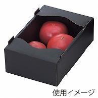 【直送品】 ヤマニパッケージ トマト箱　1kg　黒　サービス  L-2067　25枚/束（ご注文単位6束）
