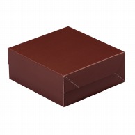 【直送品】cotta ケーキ箱　ロックBOX　65　トレーなし 160角 76469　ブラウン 50枚/束（ご注文単位1束）