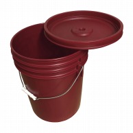 トスロン丸型容器　蓋付　20L　101－60108 赤  1個（ご注文単位1個）【直送品】