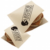 >【オリジナル印刷】バーガー袋　40,000枚 Sサイズ　茶紙 両面1色印刷ベタ無 40000枚
