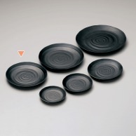 マイン メラミン食器　丸皿　黒 φ21 M11－125 5枚/束（ご注文単位1束）【直送品】