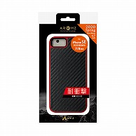 オーム電機 AC-P20-GACBR 15-9582 エアージェイ スマホケース 背面型 iPhoneSE(第2世代)/iPhone8/iPhone7 レッド 耐衝撃スリム（ご注文単位1袋）【直送品】