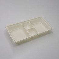 >アクタ 弁当容器 ワン折 底 77×40L CR 50枚/束（ご注文単位8束）【直送品】