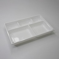 >アクタ 弁当容器 ワン折重 底 90×60Y ホワイト 25枚/束（ご注文単位8束）【直送品】