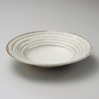 【直送品】山万 粉引錆渦　リム付盛皿  01114－519 1個（ご注文単位1個）