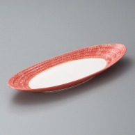 山万 金彩赤釉　楕円皿  02608－149 1個（ご注文単位1個）【直送品】