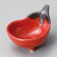 山万 赤釉　ナス型珍味  13618－139 1個（ご注文単位1個）【直送品】
