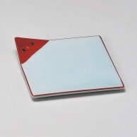【直送品】山万 赤点平角皿  14814－439 1個（ご注文単位1個）