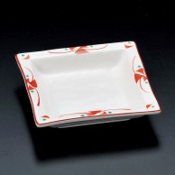 【直送品】山万 赤紅小花　四角鉢  14905－549 1個（ご注文単位1個）