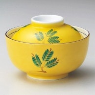 【直送品】山万 手描黄釉木の葉　円菓子碗  15902－149 1個（ご注文単位1個）