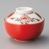 山万 赤釉赤絵花鳥　小煮物碗  16118－139 1個（ご注文単位1個）【直送品】