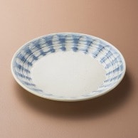 山万 しのぎ型青刷毛目　8．0皿  21316－199 1個（ご注文単位1個）【直送品】