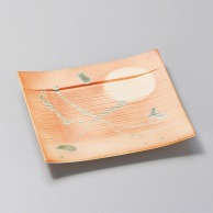 【直送品】山万 焼〆満月筋彫　正角皿  24501－139 1個（ご注文単位1個）