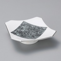 山万 白釉和紙　変型高台皿  24908－259 1個（ご注文単位1個）【直送品】