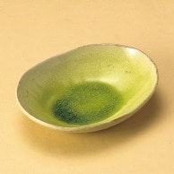 山万 信楽焼　黄緑　楕円皿  27501－669 1個（ご注文単位1個）【直送品】