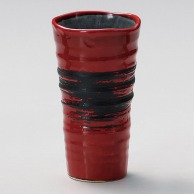 山万 赤釉　刷毛目　ビールカップ  34626－189 1個（ご注文単位1個）【直送品】