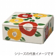 山万 赤絵　椿　蓋物　大  37401－579 1個（ご注文単位1個）【直送品】