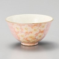 >山万 粉引　花畑飯碗　ピンク  44716-519 1個（ご注文単位1個）【直送品】