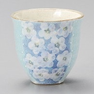 山万 粉引　花畑湯呑　青  46117-519 1個（ご注文単位1個）【直送品】