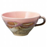 【直送品】山万 ピンク釉　刻紋スープカップ  60304－519 1個（ご注文単位1個）