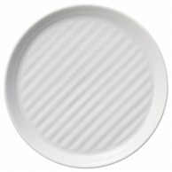 山万 ストライププレート　白　16cm皿  65055－189 1個（ご注文単位1個）【直送品】