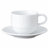 【直送品】山万 GIGA　白磁　強化業務用 スタックコーヒーカップ＆ソーサー 65633－489 1個（ご注文単位1個）