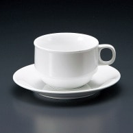 【直送品】山万 白磁　強化スタックカプチーノ碗皿  71427－409 1個（ご注文単位1個）
