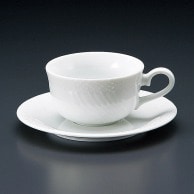 【直送品】山万 白磁　ストリーム紅茶碗皿  71460－409 1個（ご注文単位1個）