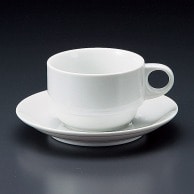 【直送品】山万 白スタック　コーヒー碗皿  71548－409 1個（ご注文単位1個）