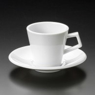 >【直送品】山万 白磁　スパダコーヒー碗皿  71842－409 1個（ご注文単位1個）