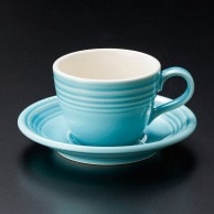 【直送品】山万 オービット　スカイブルーコーヒー碗皿  71851－409 1個（ご注文単位1個）