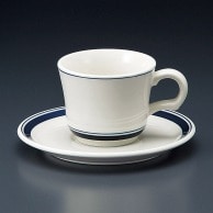 山万 ネイビーボーダー　コーヒー碗皿  71909－409 1個（ご注文単位1個）【直送品】