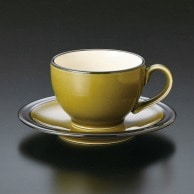 【直送品】山万 Black　Rust　オリーブ　コーヒー碗皿  71975－279 1個（ご注文単位1個）