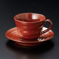 【直送品】山万 鉄赤　コーヒー碗皿  71987－409 1個（ご注文単位1個）