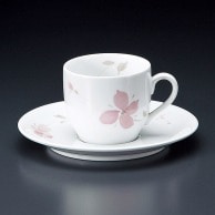 【直送品】山万 ピンクフラワーDC　コーヒー碗皿  72112－479 1個（ご注文単位1個）