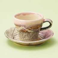 山万 ピンク　キネ形コーヒー碗皿  72218－189 1個（ご注文単位1個）【直送品】